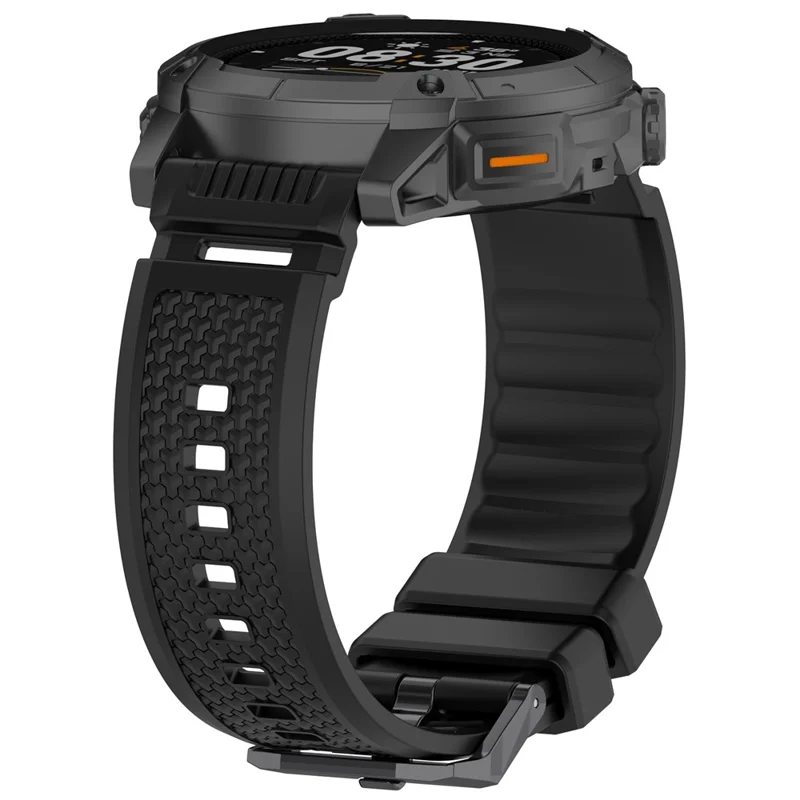 Correa de reloj Armor de 24 mm para Coros Nomad / Garmin Venu X1 / TicWatch Atlas, correa ajustable de silicona - Negro