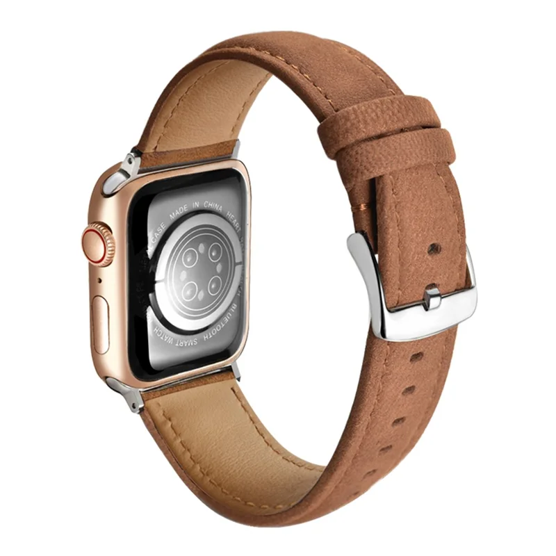 Top Layer Genuine Cow Leather Strap for Apple Watch Ultra 3 2 1 49mm  /  Series 11 10 46mm  /  9 8 7 45mm  /  SE3 SE2 SE 6 5 4 44mm  /  3 2 1 42mm Quick Release Watch Band - Dark Brown