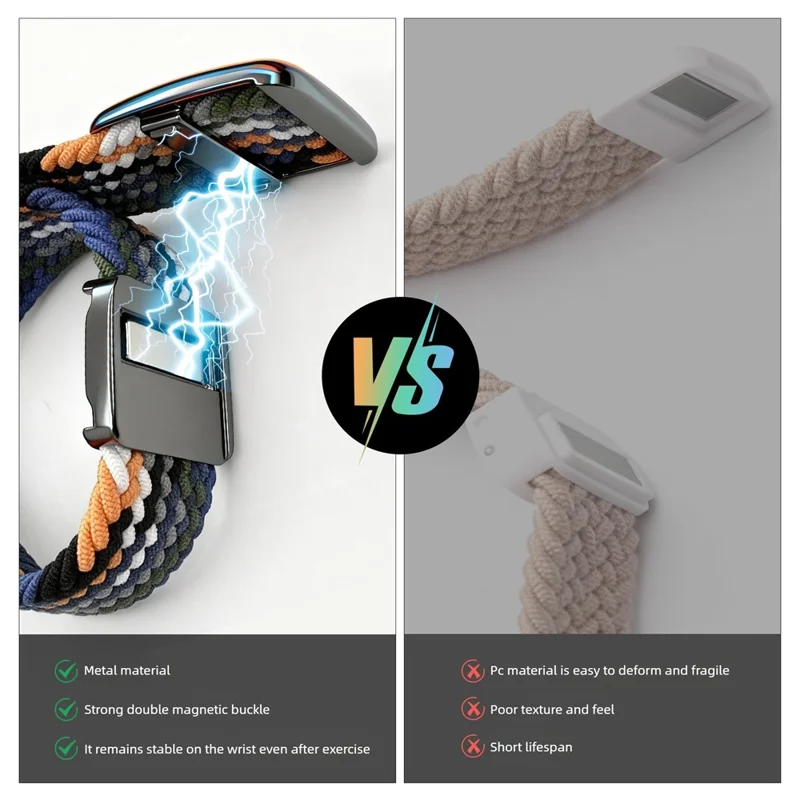 Magnetic Nylon Band for Apple Watch Series 11 10 42mm  /  9 8 7 41mm  /  SE3 SE2 SE 6 5 4 40mm  /  3 2 1 38mm Adjustable Braided Watch Strap - Multi-color