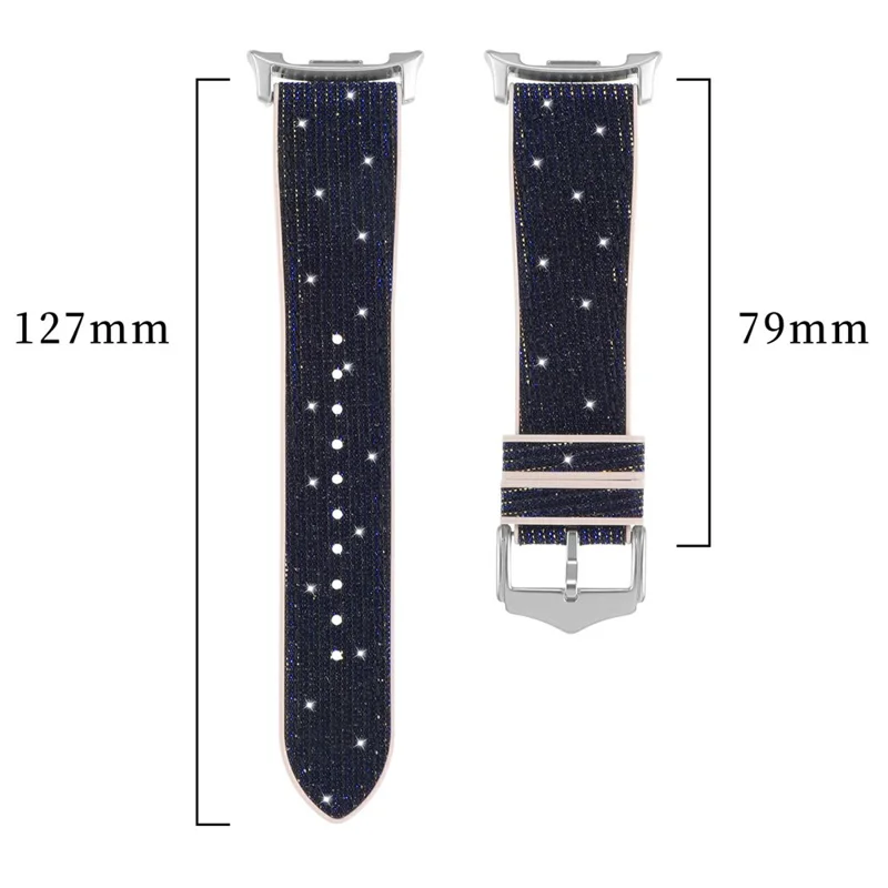 Glitter Decor PU + Silicone Strap for Samsung Galaxy Watch8 Classic 46mm  /  Watch8 44mm  /  40mm Replacement Watch Band - Rainbow