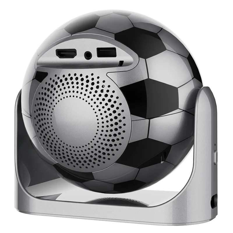 JY360 Football Shape Portable Projector Android 13.0 Auto Focus Mini Projector 2.4G  /  5G WiFi 6 for Home Theater - Iron Grey  /  US Plug