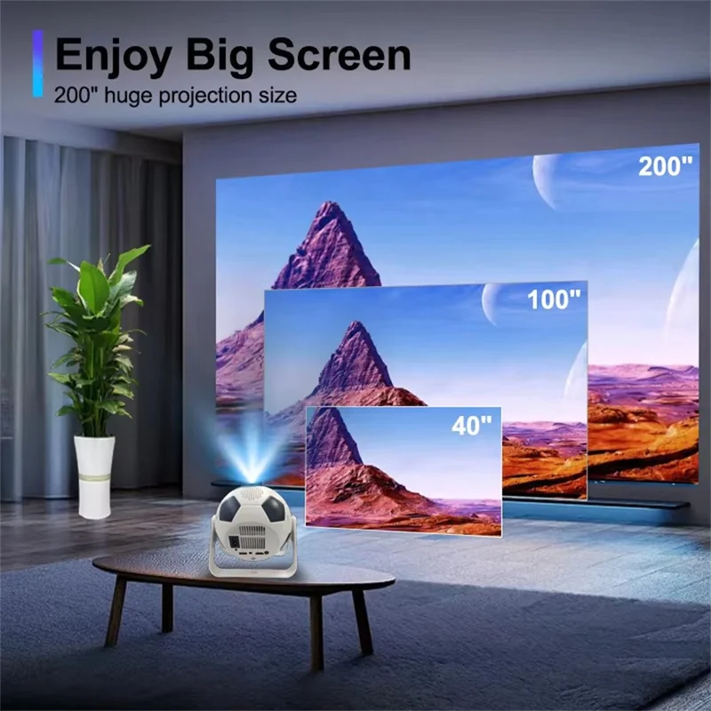 BL361 Android 11.0 Portable Mini Projector Football Design WiFi 6  /  BT 5.2 160 ANSI Home Theater Projector - US Plug