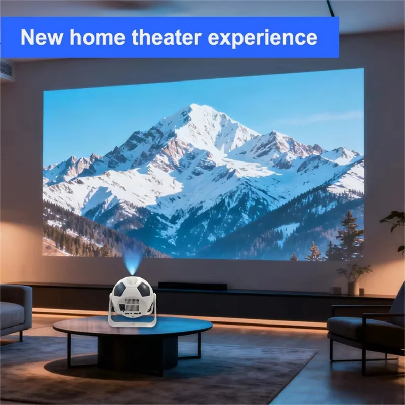 BL361 Android 11.0 Portable Mini Projector Football Design WiFi 6  /  BT 5.2 160 ANSI Home Theater Projector - US Plug