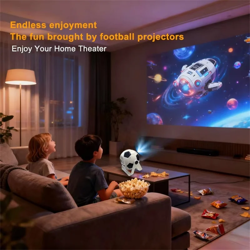 BL361 Android 11.0 Portable Mini Projector Football Design WiFi 6  /  BT 5.2 160 ANSI Home Theater Projector - US Plug