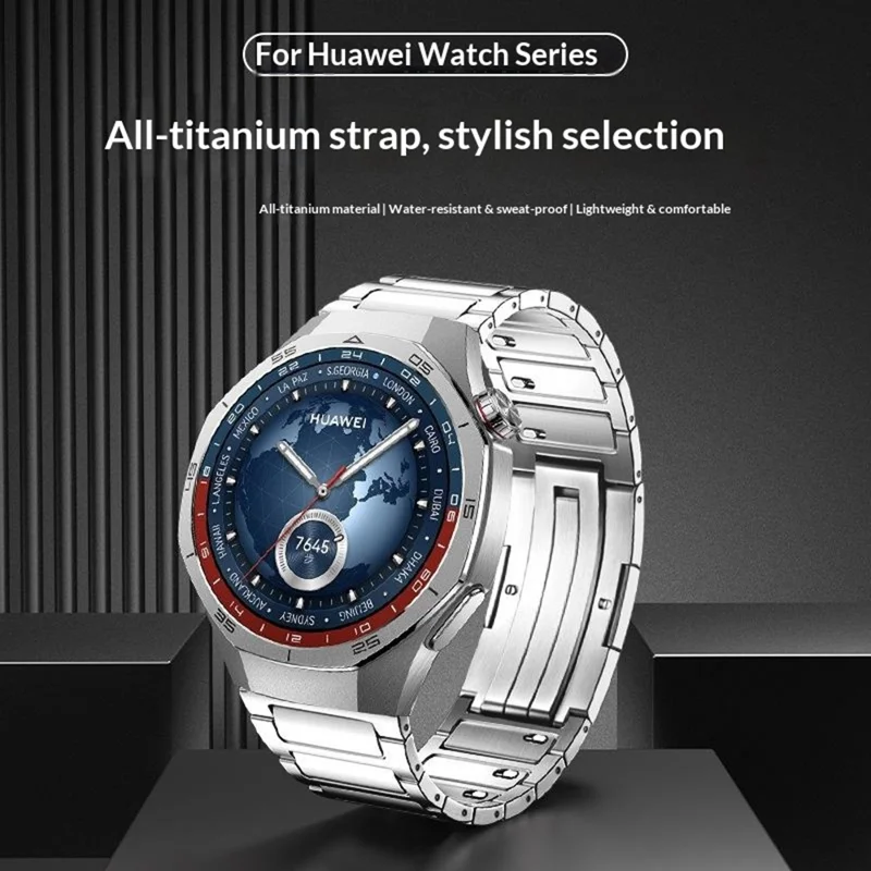 22mm Full Removable Metal Strap for Huawei Watch GT 6 Pro 46mm / Oppo Watch X / X2 / 4 Pro One-Bead Titanium Watch Band - Silver