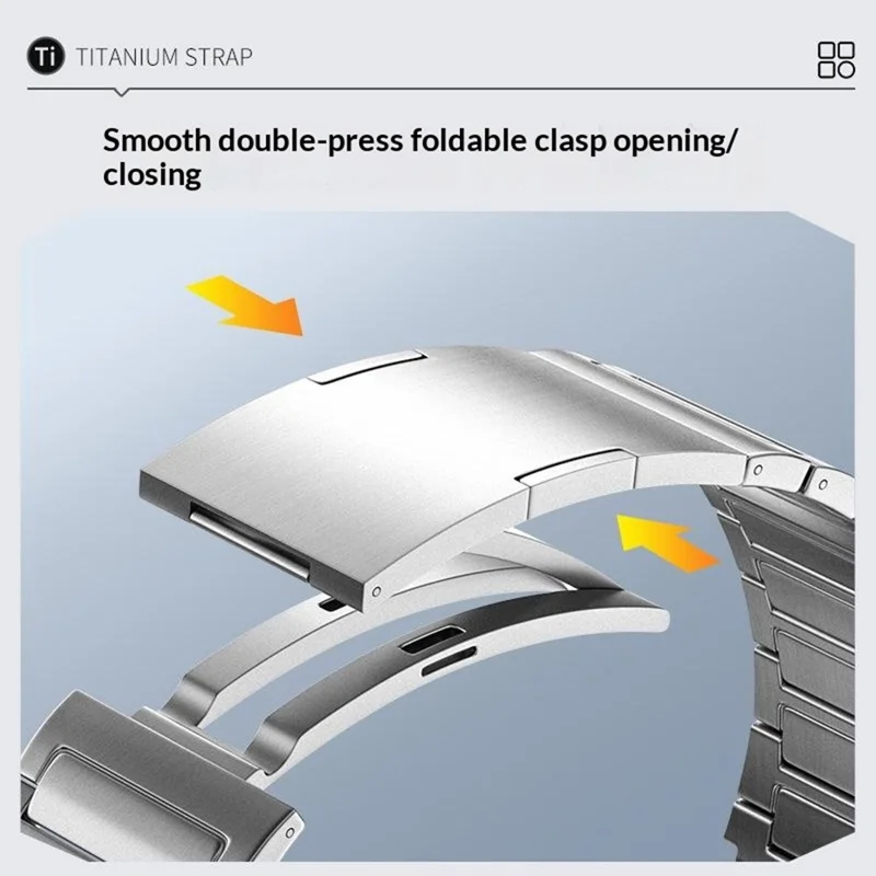 22mm Full Removable Metal Strap for Huawei Watch GT 6 Pro 46mm / Oppo Watch X / X2 / 4 Pro One-Bead Titanium Watch Band - Silver