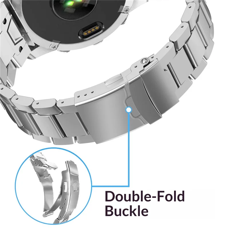 22mm Quick Release Watch Band for Garmin Fenix 8 Pro AMOLED 47mm / 8 47mm / Fenix E 47mm Titanium Alloy Strap with Double-Fold Buckle - Silver