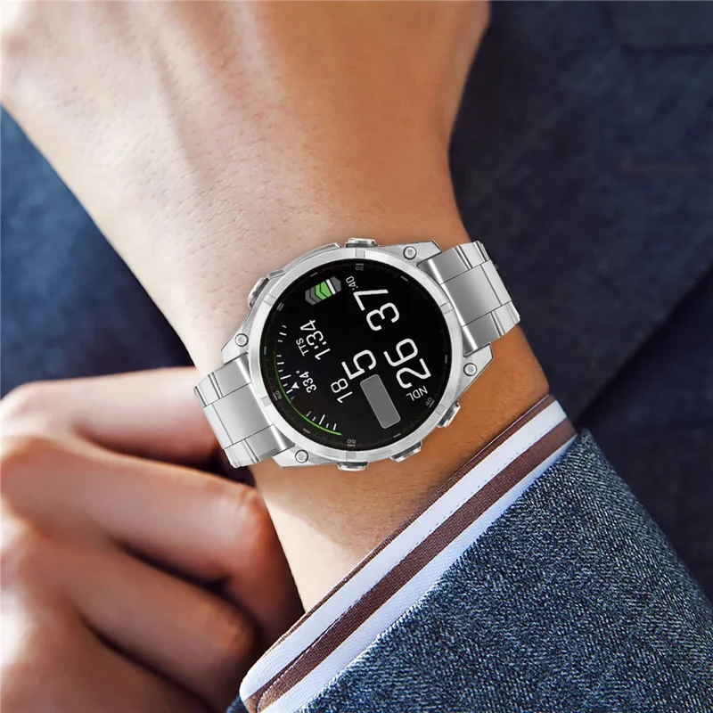 22mm Quick Release Watch Band for Garmin Fenix 8 Pro AMOLED 47mm / 8 47mm / Fenix E 47mm Titanium Alloy Strap with Double-Fold Buckle - Silver