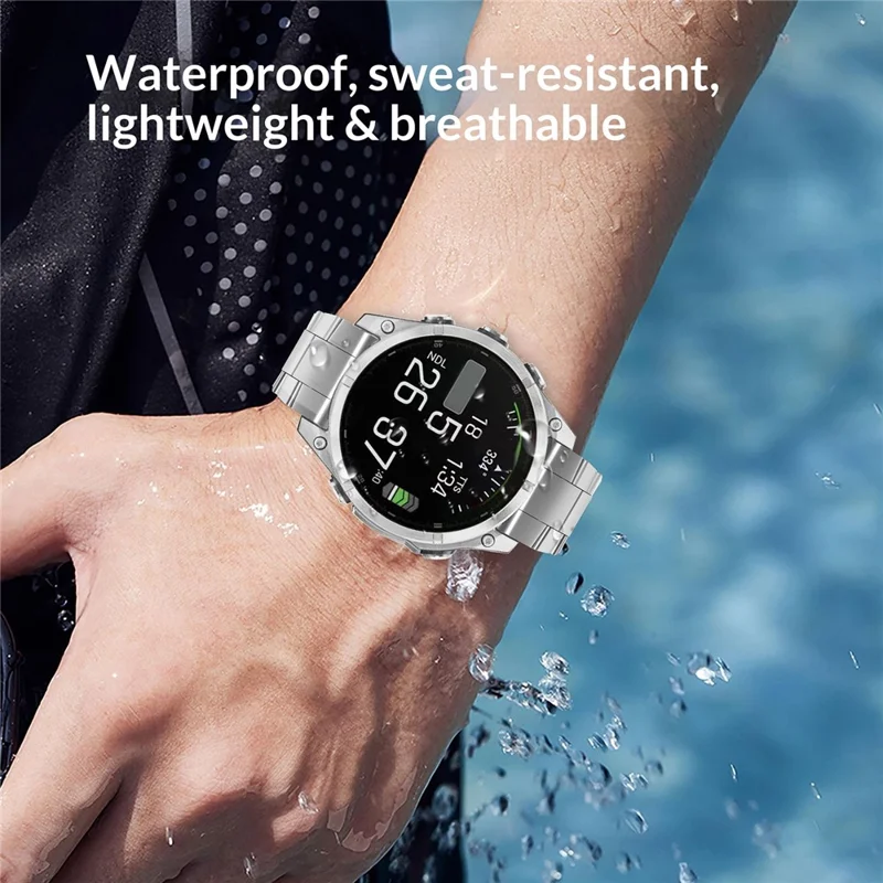 26mm Quick Release Watch Band for Garmin Fenix 8 Pro MicroLED 51mm / 8 Pro AMOLED 51mm / Enduro 3 / 2 Titanium Alloy Strap with Double-Fold Buckle - Silver