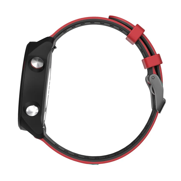 Dual Color Adjustable Soft Silicone Watch Band Strap 20mm for Samsung Galaxy Watch4 Classic 46mm 42mm/Galaxy Watch4 44mm 40mm/Garmin vivoactive 3/venu - Red / Black