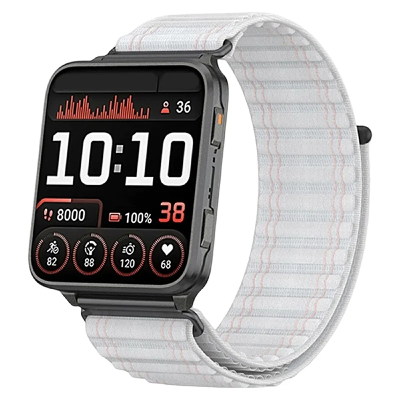 Wave Design Nylon Strap for Garmin Venu X1 Quick Release Breathable Smart Watch Band - White