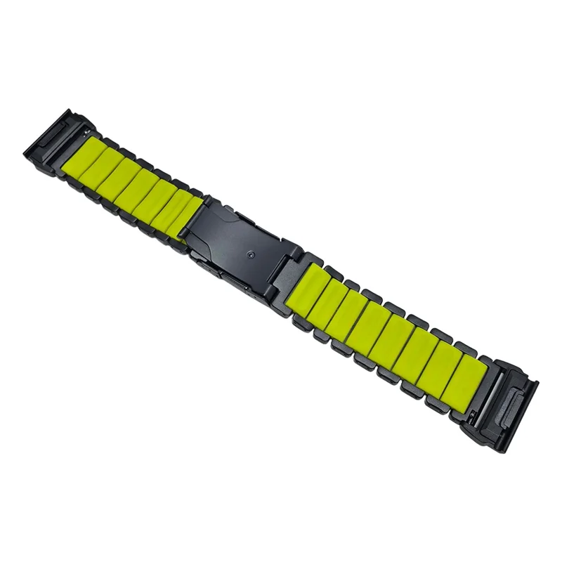 26mm Quick Release Rubber + Titanium Alloy Strap for Garmin Fenix 8 Pro AMOLED 51mm  /  8 51mm  /  Enduro 3  /  Enduro 2 Watch Band - Black  /  Green