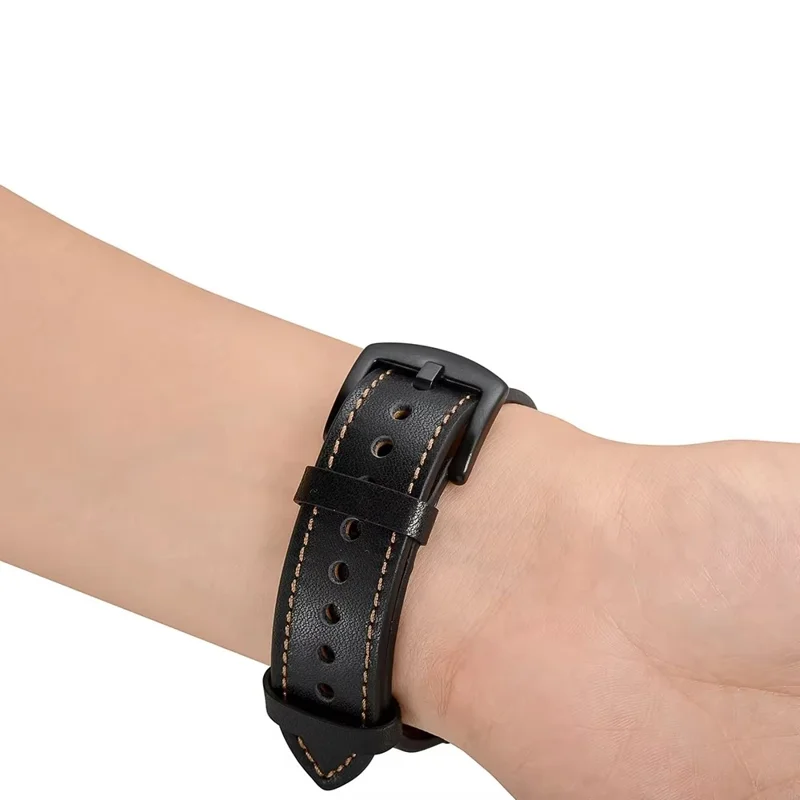 22mm White Stitch Quick Release Watch Band for Garmin Fenix 8 Pro AMOLED 47mm / 8 47mm / Fenix E 47mm Fiber Leather Replacement Strap - Brown