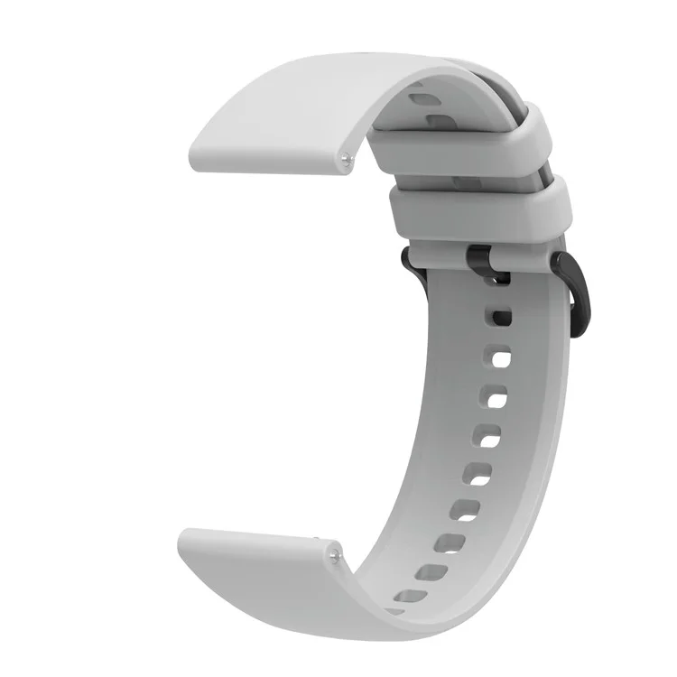 Sporty Waterproof Watch Band Premium Universal Silicone Rubber 22mm Replacement Straps with Black Buckle for Huawei Watch 3 / Samsung Gear S3 Frontier / S3 Classic - Grey