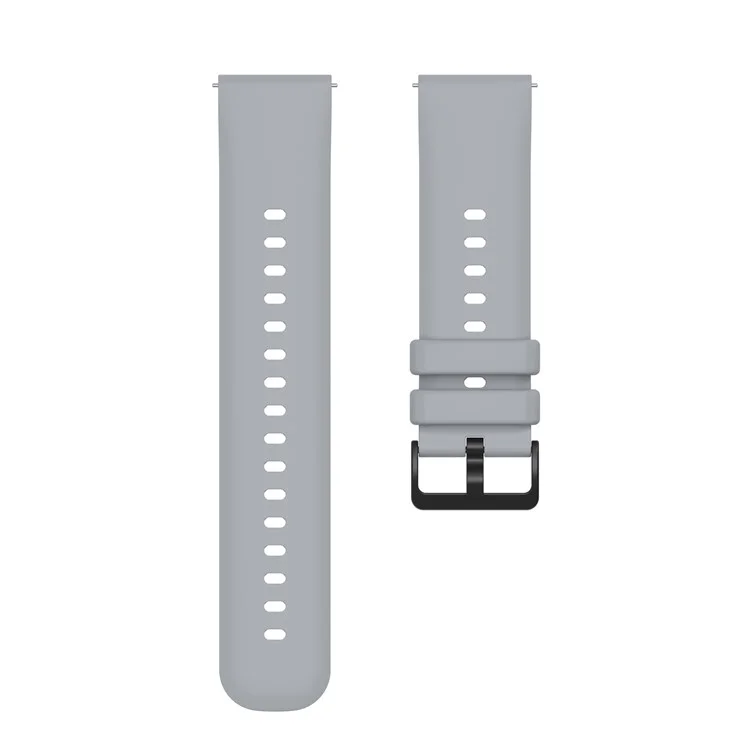 Sporty Waterproof Watch Band Premium Universal Silicone Rubber 22mm Replacement Straps with Black Buckle for Huawei Watch 3 / Samsung Gear S3 Frontier / S3 Classic - Grey