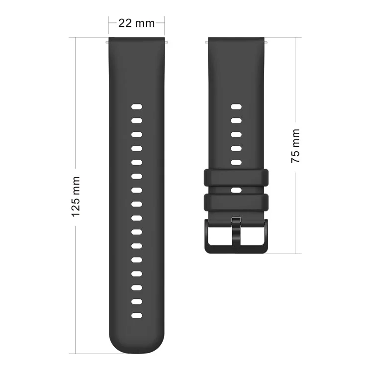 Sporty Waterproof Watch Band Premium Universal Silicone Rubber 22mm Replacement Straps with Black Buckle for Huawei Watch 3 / Samsung Gear S3 Frontier / S3 Classic - Grey