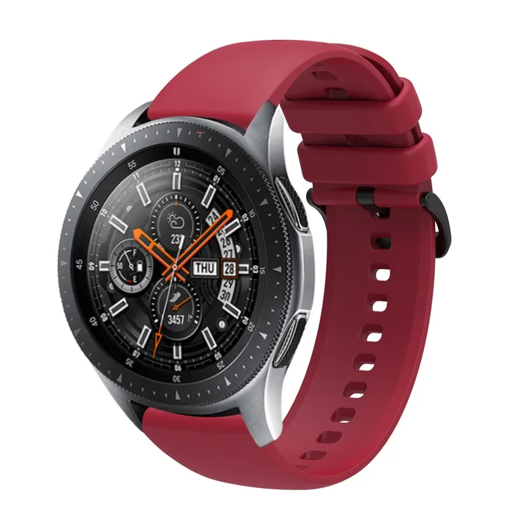 Sporty Waterproof Watch Band Premium Universal Silicone Rubber 22mm Replacement Straps with Black Buckle for Huawei Watch 3 / Samsung Gear S3 Frontier / S3 Classic - Wind Red