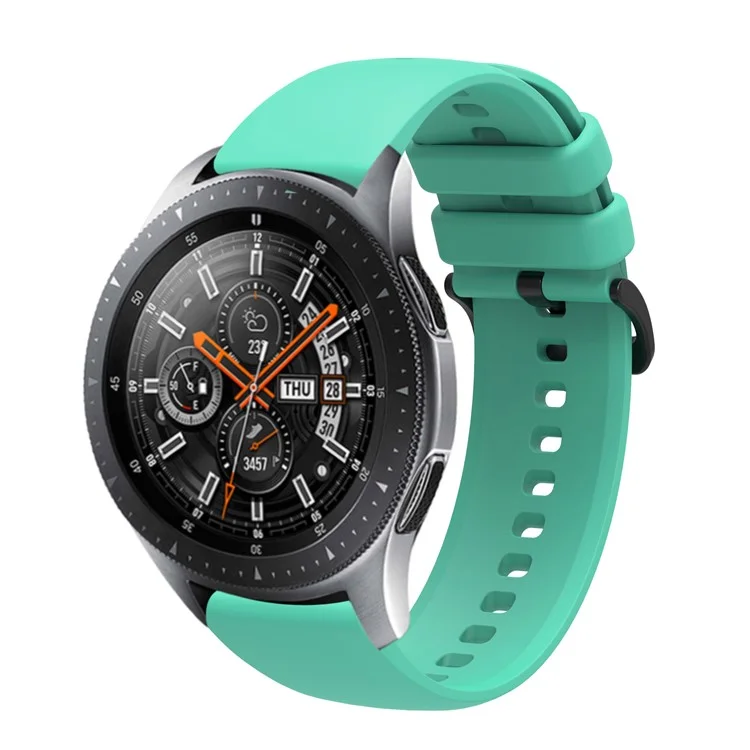 Sporty Waterproof Watch Band Premium Universal Silicone Rubber 22mm Replacement Straps with Black Buckle for Huawei Watch 3 / Samsung Gear S3 Frontier / S3 Classic - Teal Blue