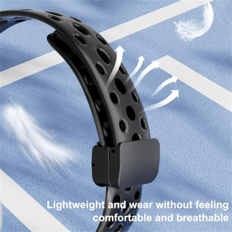 Magnetic Silicone Strap for Xiaomi Smart Band 10 / 9 / 8 Breathable Replacement Watch Band - Black