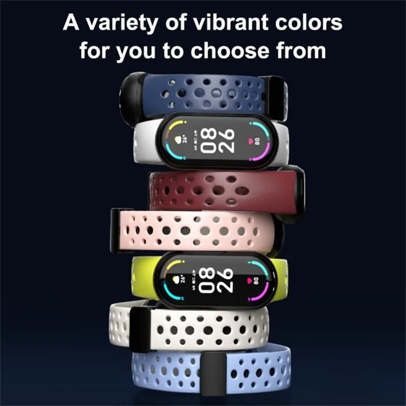 Magnetic Silicone Strap for Xiaomi Smart Band 10 / 9 / 8 Breathable Replacement Watch Band - Black