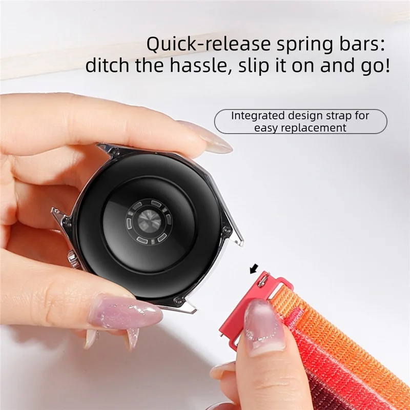 18mm Colored Loop Nylon Strap for Huawei Watch GT 6 / 5 / 4 41mm / Garmin Venu 3S / 2S Magic Tape Closure Watch Band - Orange