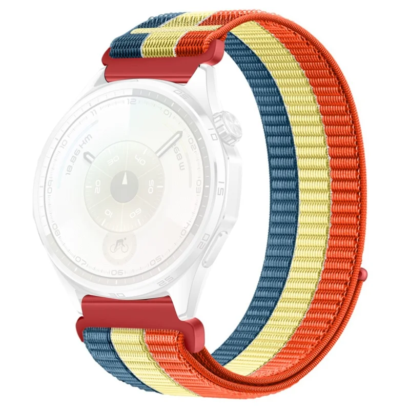 Pulseira de Nylon Colorida de 22 mm para Huawei Watch GT 6 / 5 / 5 Pro / 4 de 46 mm com Fecho de Velcro - Multicor
