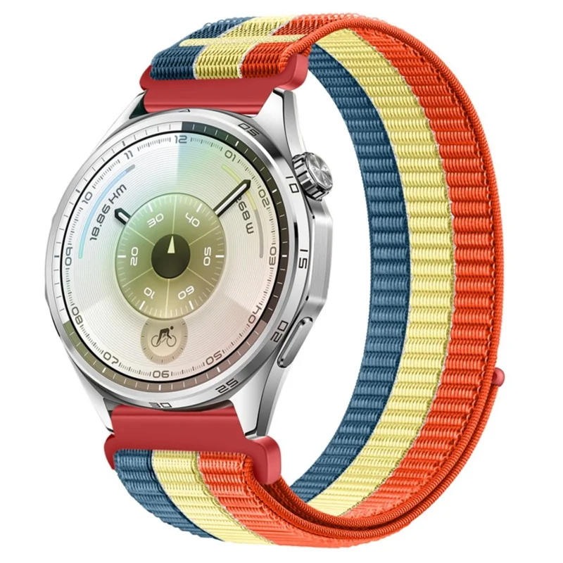 Pulseira de Nylon Colorida de 22 mm para Huawei Watch GT 6 / 5 / 5 Pro / 4 de 46 mm com Fecho de Velcro - Multicor