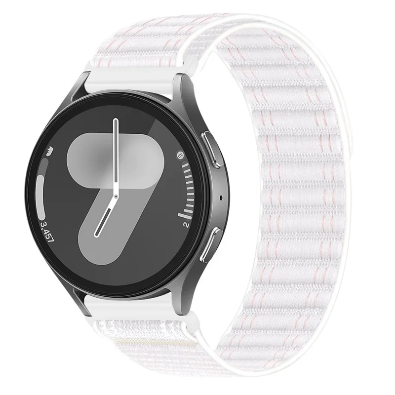 Pulseira de Nylon para Huawei Watch GT 6 46 mm, Fecho com Fivela de Velcro, Pulseira de 22 mm com Padrão Ondulado - Branco