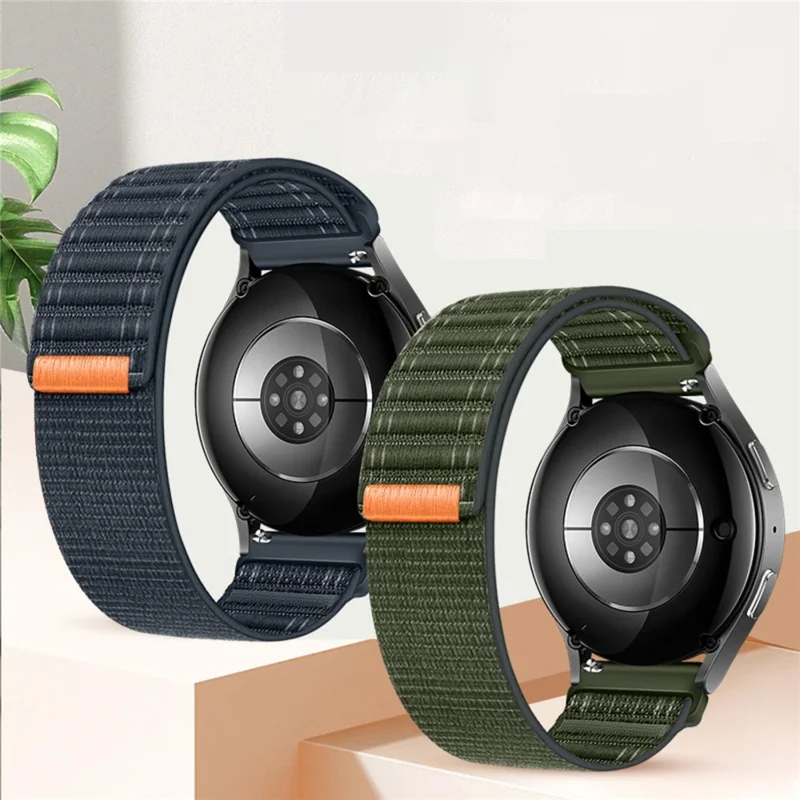 Pulseira de Nylon para Huawei Watch GT 6 46 mm, Fecho com Fivela de Velcro, Pulseira de 22 mm com Padrão Ondulado - Branco