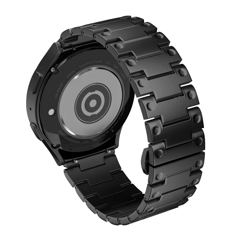 Mechanical Style Metal Strap for Samsung Galaxy Watch7 / 6 / 5 / 4 40mm 44mm Watch Band with Butterfly Clasp - Black