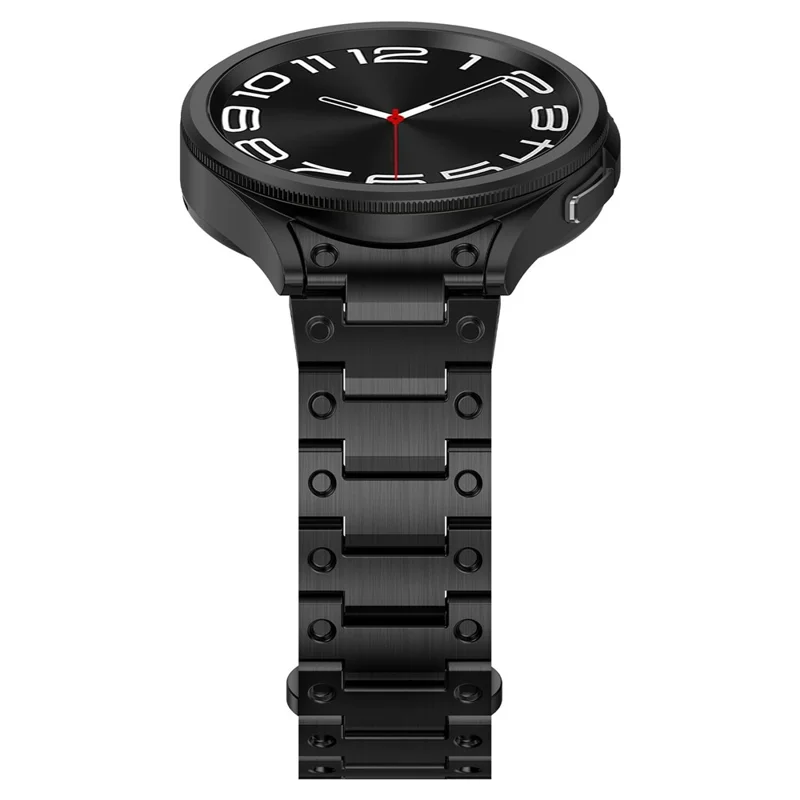 Mechanical Style Metal Strap for Samsung Galaxy Watch7 / 6 / 5 / 4 40mm 44mm Watch Band with Butterfly Clasp - Black