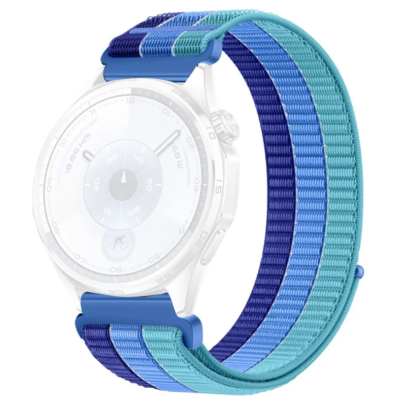 Bracelet en nylon coloré de 20 mm avec boucle à velcro pour Samsung Galaxy Watch7 / 6 de 44 mm / 40 mm / 6 Classic de 43 mm / 47 mm - Bleu
