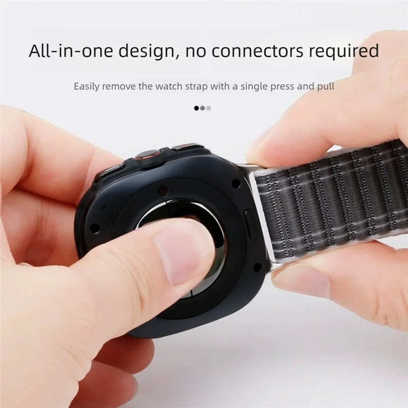 For Samsung Galaxy Watch Ultra (2025) 47mm  /  Ultra 47mm Watch Band Magnetic Clasp Wave Pattern Nylon Wrist Strap - Sapphire
