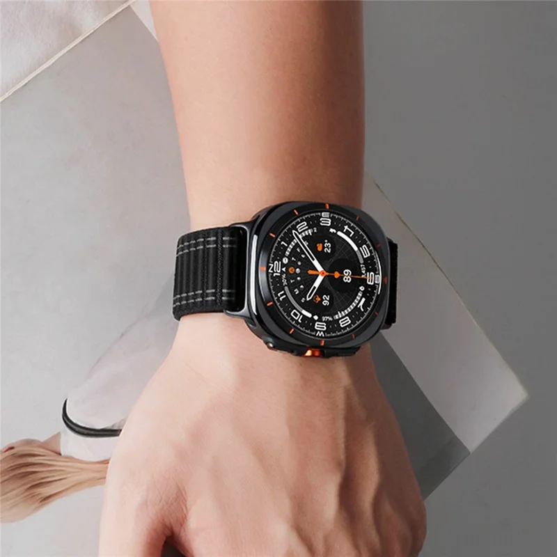 For Samsung Galaxy Watch Ultra (2025) 47mm  /  Ultra 47mm Watch Band Magnetic Clasp Wave Pattern Nylon Wrist Strap - Sapphire