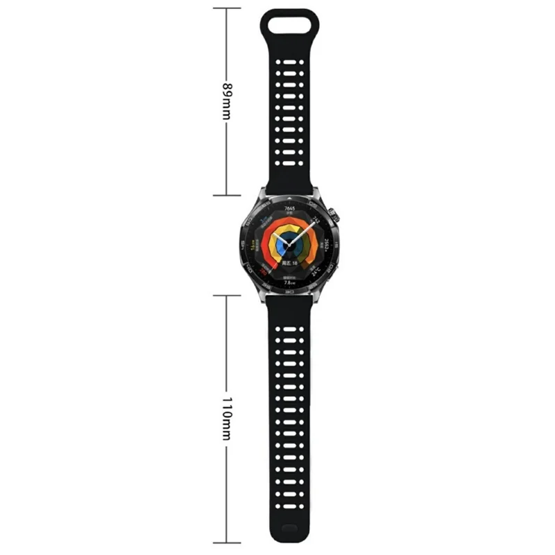 Bracelet en silicone pour Samsung Galaxy Watch7 44 mm / 40 mm, 20 mm, avec bouton de démontage rapide, fermoir inversé ajouré, bracelet - Noir