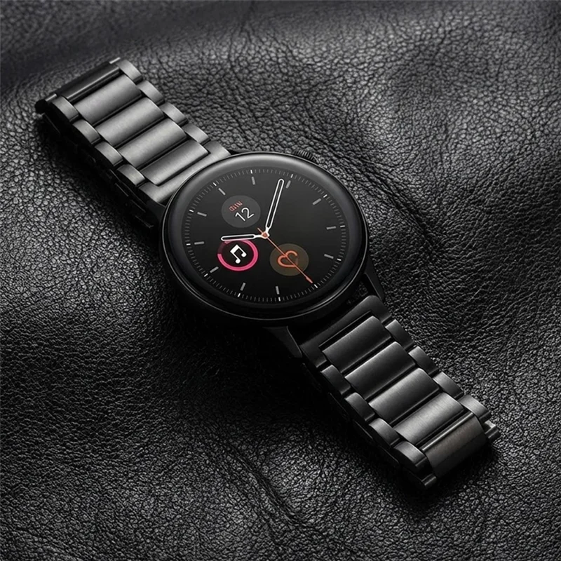 Watch Band For Google Pixel Watch 4 45mm / 3 45mm 3-Bead Turtle Back Buckle Titanium Alloy Strap - Black