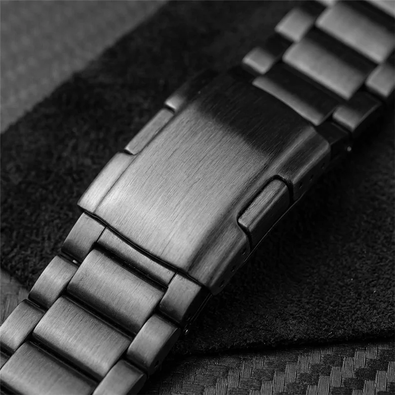 Watch Band For Google Pixel Watch 4 45mm / 3 45mm 3-Bead Turtle Back Buckle Titanium Alloy Strap - Black