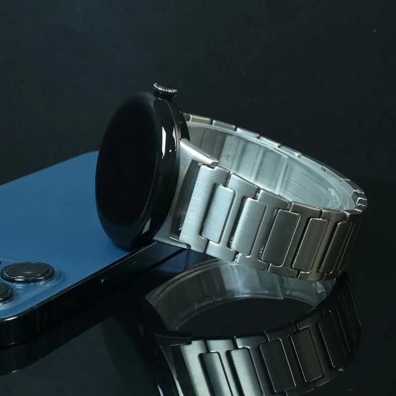 H-Link Metal Watch Band for Google Pixel Watch 4 45mm / 3 45mm Wrist Band with Folding Buckle - Black