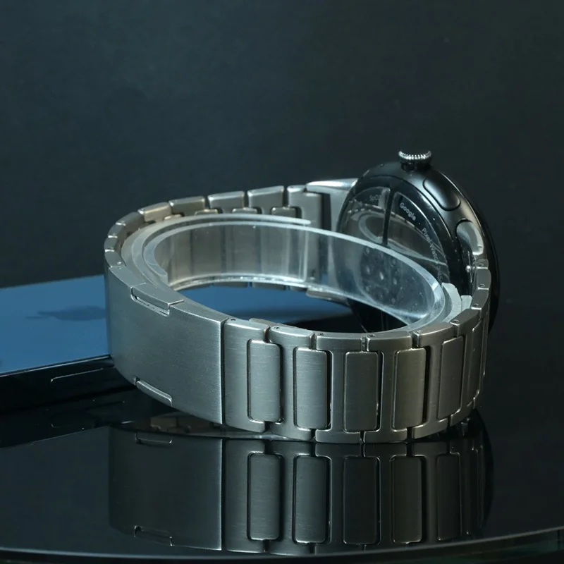 H-Link Metal Watch Band for Google Pixel Watch 4 45mm / 3 45mm Wrist Band with Folding Buckle - Black