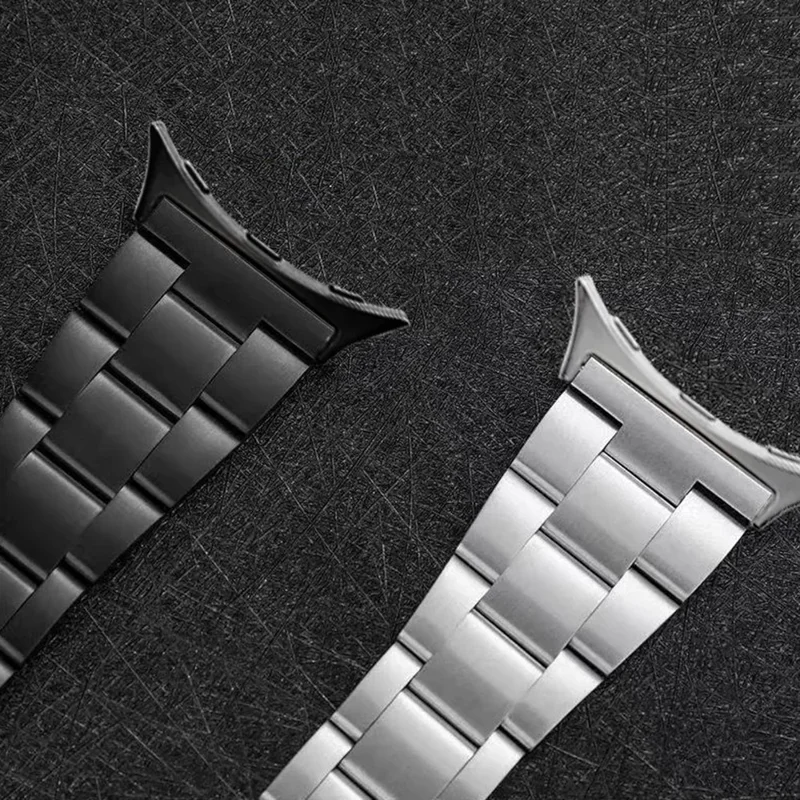 3-Bead Stainless Steel Band for Google Pixel Watch 3 41mm / Watch 2 / Watch Removable Links Adjustable Watch Strap - Silver