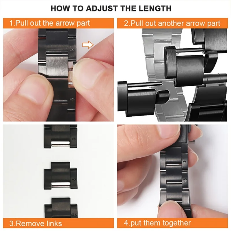 3-Bead Stainless Steel Band for Google Pixel Watch 4 45mm / 3 45mm Removable Links Adjustable Watch Strap - Silver