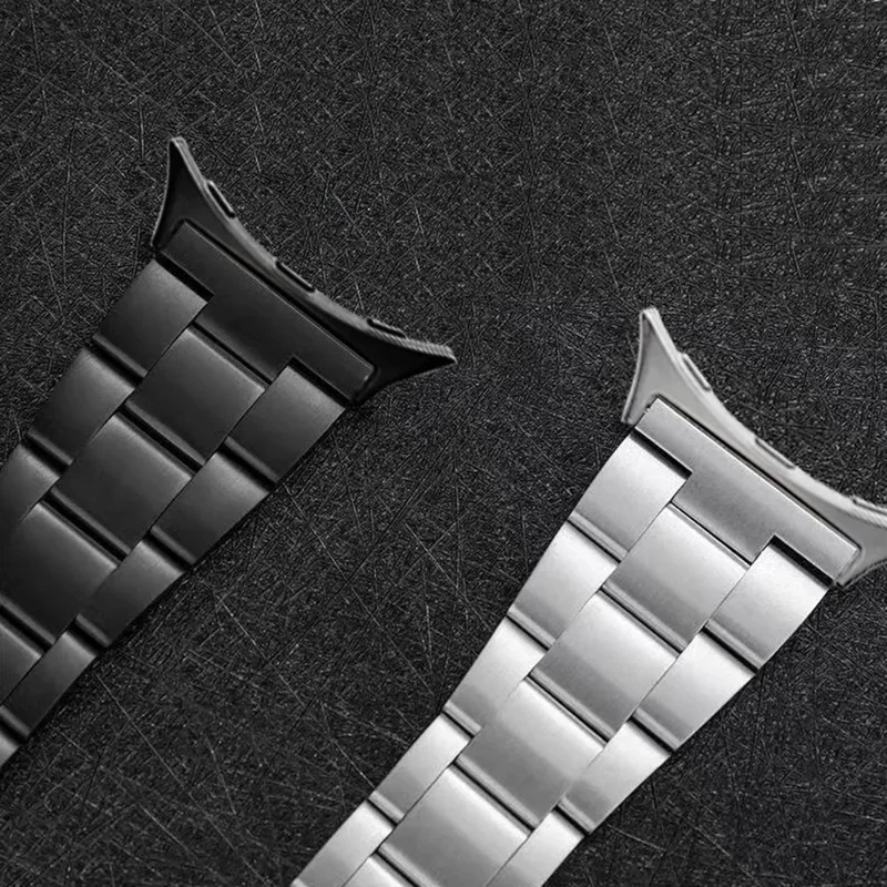 3-Bead Stainless Steel Band for Google Pixel Watch 4 45mm / 3 45mm Removable Links Adjustable Watch Strap - Silver