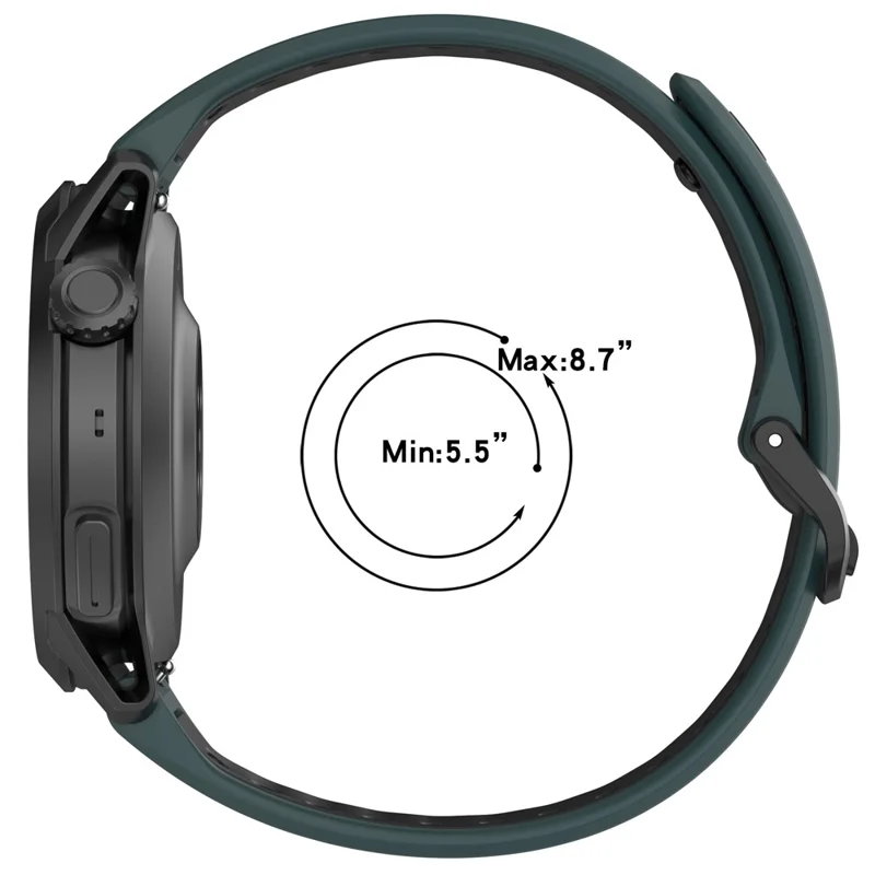 Bracelet en silicone bicolore pour Coros Pace 4, bracelet de montre respirant à fixation rapide - vert olive / noir