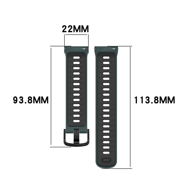 Bracelet en silicone bicolore pour Coros Pace 4, bracelet de montre respirant à fixation rapide - vert olive / noir