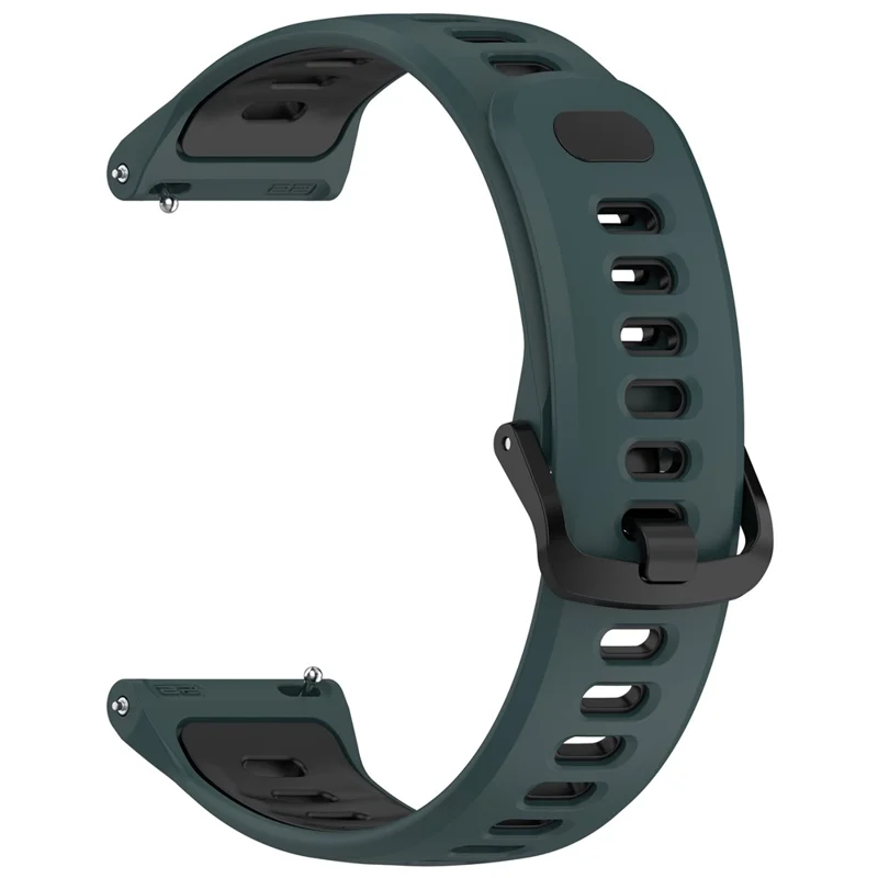 Bracelet en silicone bicolore pour Coros Pace 4, bracelet de montre respirant à fixation rapide - vert olive / noir