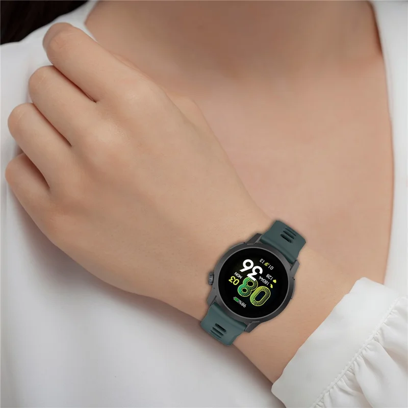 Bracelet en silicone bicolore pour Coros Pace 4, bracelet de montre respirant à fixation rapide - vert olive / noir
