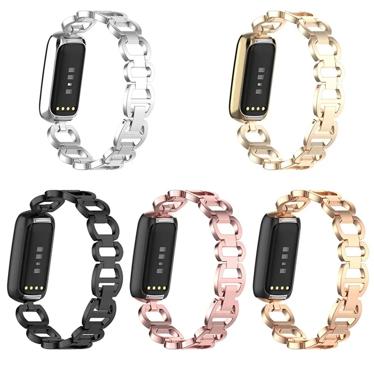 Correa de Brazalete de Reemplazo de la Banda de Reloj de Acero Inoxidable Para Fitbit Luxe / Edición Especial - Negro