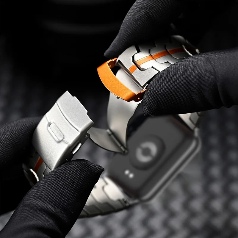 22mm Titanium Alloy + Silicone Watch Band for Garmin Fenix 8 Pro AMOLED 47mm  /  8 47mm  /  E 47mm Quick Release Replacement Strap - Silver  /  Black