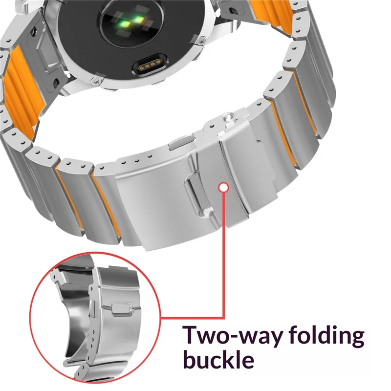 26mm Titanium Alloy + Silicone Watch Band for Garmin Fenix 8 Pro AMOLED 51mm  /  8 51mm  /  Enduro 3  /  Enduro 2 Quick Release Replacement Strap - Black  /  Orange