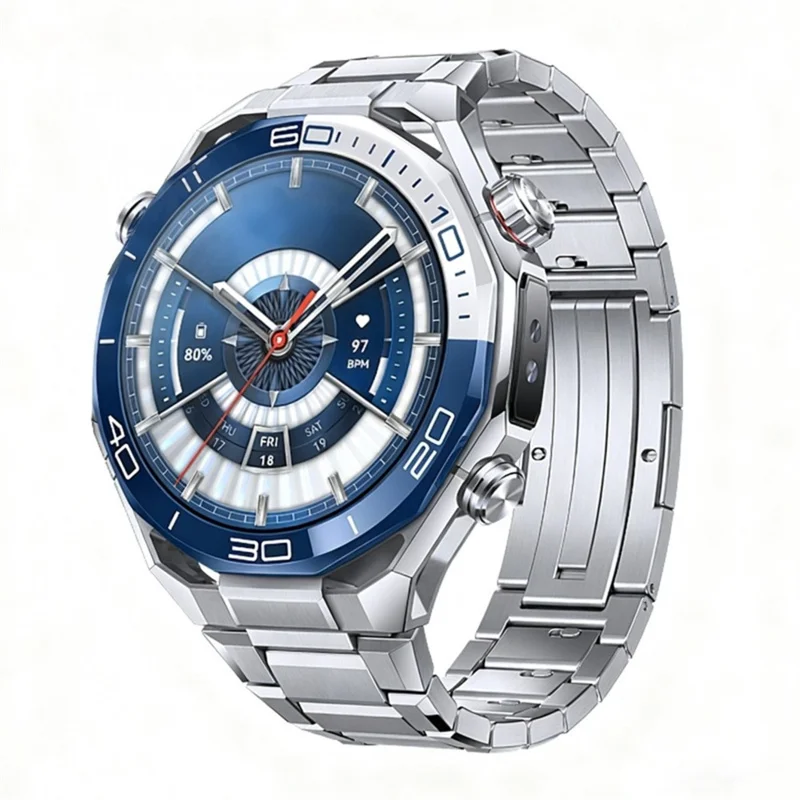 22mm Titanium Alloy Watch Band for Huawei Watch GT 6 / 6 Pro / 5 / 5 Pro / 4 / 3 / 2 46mm Butterfly Clasp Quick Release Strap - Silver